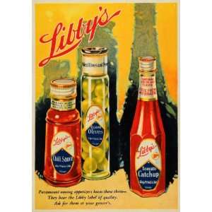   Ad Libbys Chili Sauce Olives Ketchup Catchup Food   Original Print Ad
