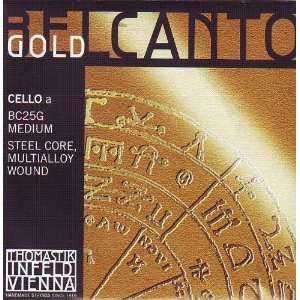   Gold A Steel Core, Multialloy Wound, BC25G Musical Instruments