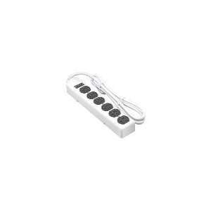  6 Outlet Metal Power Strip With 1MOV, 4ft Cord, Vertical 