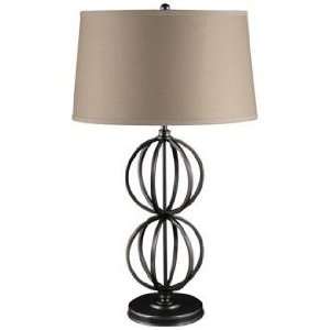  Hayley Mission Bronze Stacked Globes Table Lamp