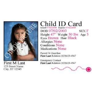  Child ID Card ChildSafe KidSafe Child Identification 