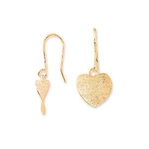   Drop Dangle Earrings, Curved Mesh Heart, Small to Medium (S/M) Size