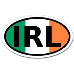  Ireland IRL and Irish Flag Car Bumper Sticker Decal Oval 