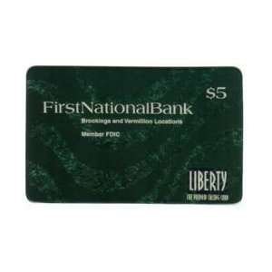  Collectible Phone Card $5. First National Bank Brookings 