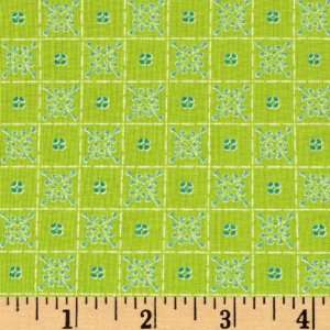  44 Wide DeLovely Fancy Grid Lime Fabric By The Yard 