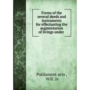   the augmentation of livings under . Will. iv Parliament acts  Books
