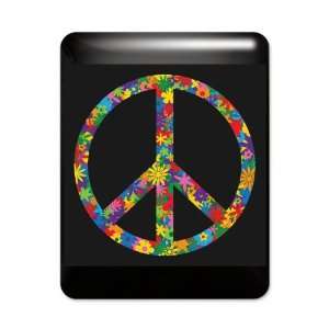  iPad Case Black Peace Symbol Flowers 60s 