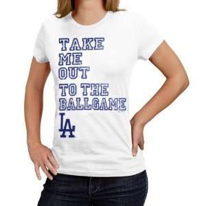   Majestic L.A. Dodgers Ladies White Fake Out T shirt