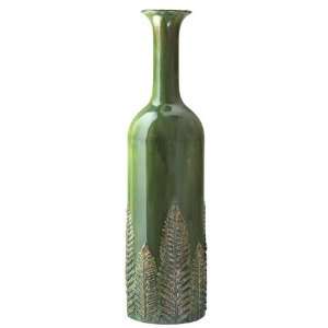  28 Green Botanical Fern Design Decorative Metal Vase 
