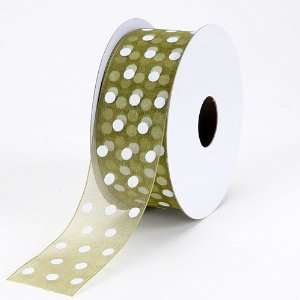   Polka Dot 3/8 inch 25 Yards, Spring Moss