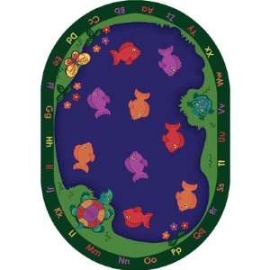 Joy Carpets 1498 Kid Essentials Fishin Fun Oval Kids Rug Size Oval 5 