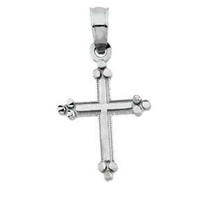  14K White Gold 15.00X11.75 MM Dc Cross Jewelry