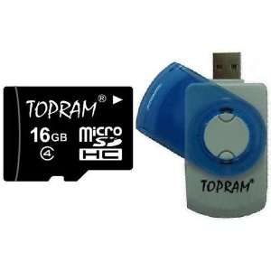  TOPRAM 16GB 16G microSD microSDHC Card Class 4 with SD 
