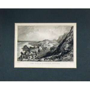  1860 View Giants Causeway Ireland River Mountains Print 