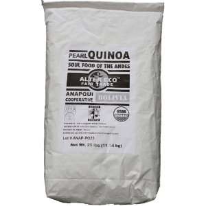 Alter Eco Fair Trade Pearl Quinoa, 25 Pound  Grocery 