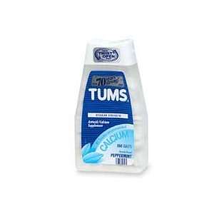 Tums Antacid/Calcium Supplement Chewable Tablets, Peppermint, 150 