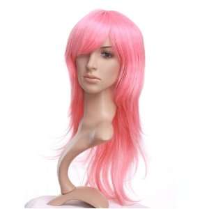  Rose Pink Long Length Anime Cosplay Costume Wig Toys 