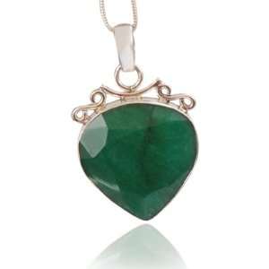  Good Looking Natural Emerald 925 Sterling Silver Pendant 