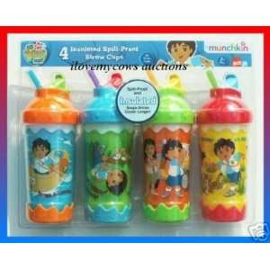    Go Diego Go Insulated Spill Proof Straw Cups (4) Pack Baby