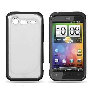 HTC Incredible 2 / 6350 Crystal Clear Hard Cover with Flex Black Side 