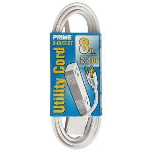 Prime Wire & Cable EC820608 8 Foot 16/3 SPT 2 3 Outlet Utility Indoor 
