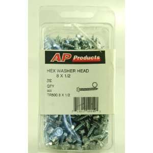    Hex Head Zinc Screws   8 X 1/2   100 Pack