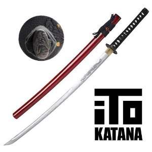  Samurai Sword Full Tang Red Dragon ITO Katana Model 453 