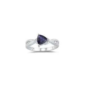  0.06 Cts Diamond & 0.65 Cts Amethyst Ring in 14K White 