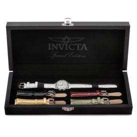 Invicta 1029 Womens Mother of Pearl Genuine Leather Watch Set with 5 