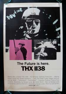 THX 1138 * 1SH ORIGINAL MOVIE POSTER SCI FI HORROR 1970  