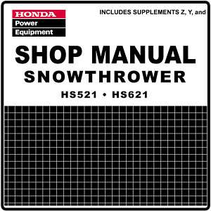 Honda HS521 HS621 Snow Blow Throw Service Repair Manual 6174700E2 