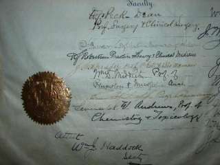 Degree of Doctor of Medicine   State University 1887  