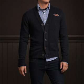 NWT HOLLISTER MENS NAVY NORTHSIDE CARDIGAN SWEATER SIZE M, L  
