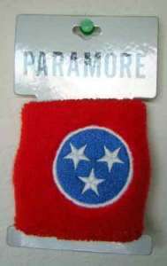 PARAMORE~ TENNESSEE STARS WRIST CUFF RED WHITE BLUE  