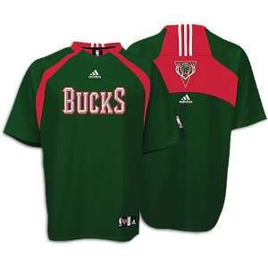 Bucks adidas Mens Short Sleeve Shooting Shirt  Sports 