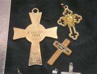 huge lot 17 vintage old cross crosses crucifix  