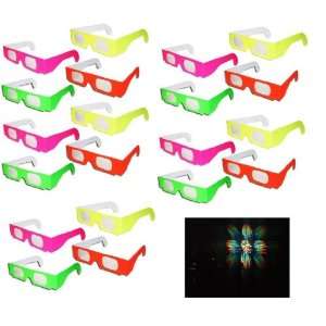  50 pairs 3D Fireworks Glasses Neon Multi Starbursts of 3D 