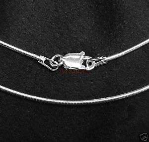 STR Silver 1mm OMEGA Round Chain w/ Lobster Clasp 16  