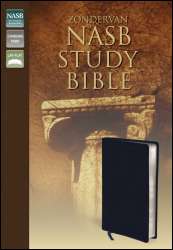 Zondervan NASB Study Bible Bonded Leather Navy Indexed New American 