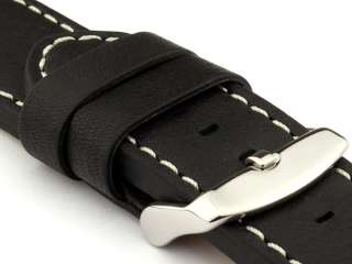 Genuine Leather Watch Strap HAVANA Black 22mm  