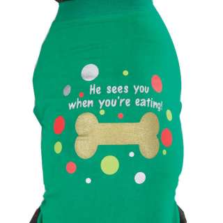Zack & Zoey Holiday Dog Tee Shirt  Christmas Green   XS  