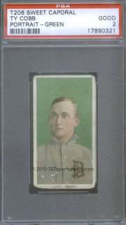 1910 T206 Ty Cobb Green PSA 2 (0321) Sweet Caporal 350 30  