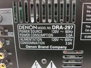 Denon DRA 297 AM/FM Tuner Satellite Ready Stereo Receiver 100 Watt 