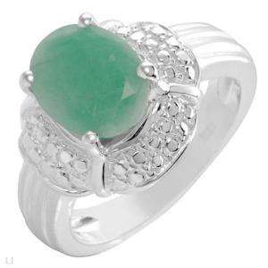 50ctw Emerald  SSilver size 7.25 Ring  $199  