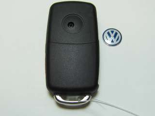 VW FLIP KEY REMOTE SHELL AND KEY BLANK (3BT)   CASE ONLY, NO CHIPS 