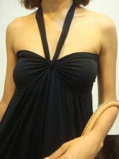 Party Summer Black Halter Maxi Dress Sz M L XL 8 10 14  
