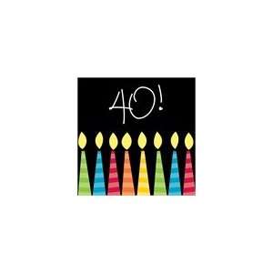  40th Birthday Candles Beverage Napkins Health & Personal 