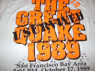 vintage 1989 I SURVIVED THE SAN FRANCISCO EARTHQUAKE SOFT NOS t shirt 