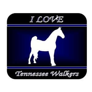  I Love Tennessee Walker Horses Mouse Pad   Blue Design 