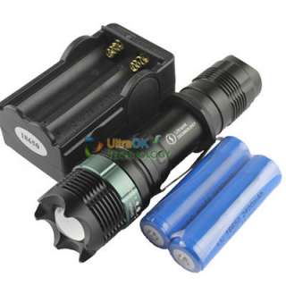 ZOOM CREE LED 7W Flashlight Torch + 2x18650 + Charger Z  
